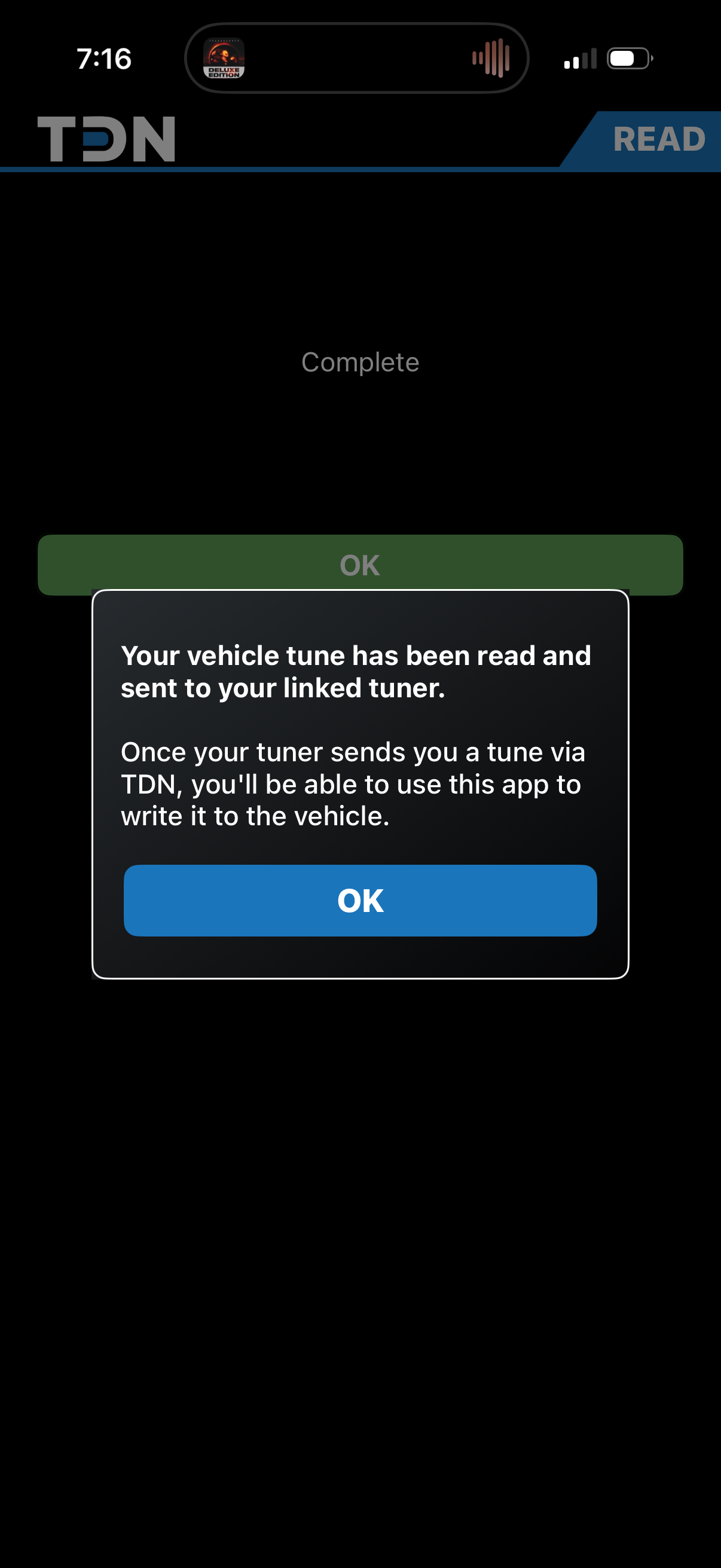 Complete -- tune read and sent to your tuner